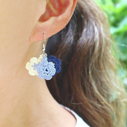 OYA crochet earrings [MARY] Cotton candy 第3張的照片