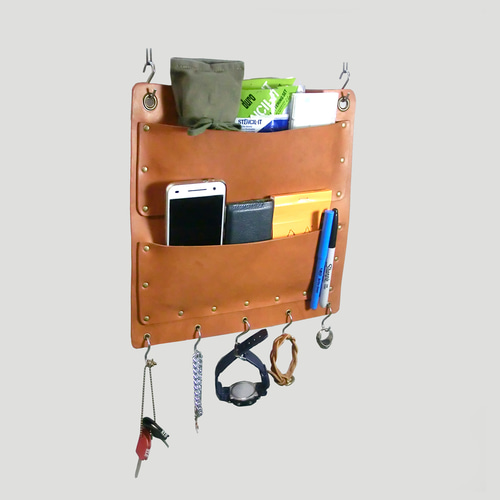 イタリアンレザー 壁掛け Lサイズ （ウォールポケット） 壁掛けラック