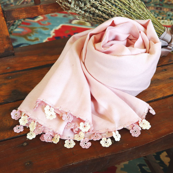 [Resale] OYA Pashmina shawl [MARY] Baby Pink 第1張的照片