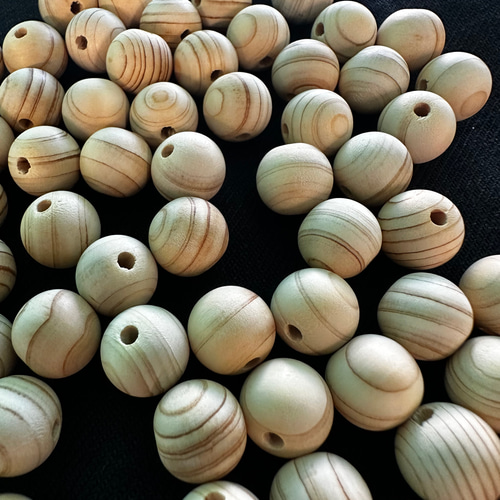 ☆染め物に☆無塗装 檜・桧（ひのき）ウッドビーズ 10mm 5pcs
