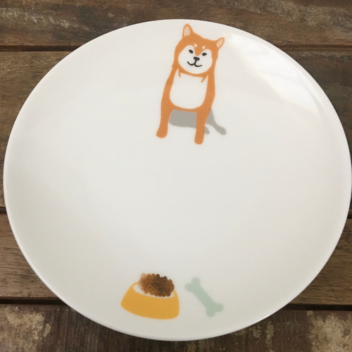 柴犬パンケーキ♡プレート 柴犬 丸皿 プレート☆ 名入れ可 赤柴 黒柴 白柴 ケーキ パン皿