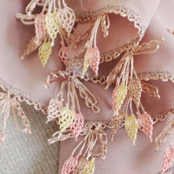 [Resale] OYA Needlelace chiffon shawl [LEAF] Cocoa 第3張的照片