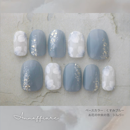 no.030アイスブルーフレンチガーリー ネイルチップ 水色成人式結婚式推し活 no.021 フレンチガーリー ピンク ネイルチップ 成人式 水色