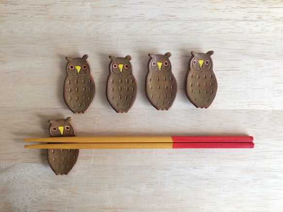 フクロウのはしおき（5個セット） 1枚目の画像