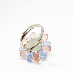 【bob's popular】glass beads ring＊bi-color 4枚目の画像