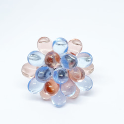 【bob's popular】glass beads ring＊bi-color 1枚目の画像