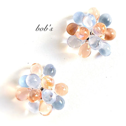 【bob's popular】glass beads pierce/earring bi-color 6枚目の画像