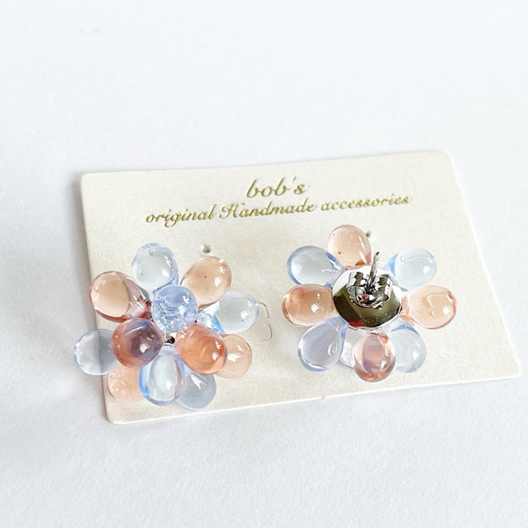 【bob's popular】glass beads pierce/earring bi-color 4枚目の画像