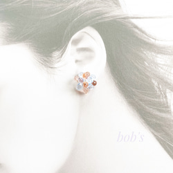 【bob's popular】glass beads pierce/earring bi-color 3枚目の画像