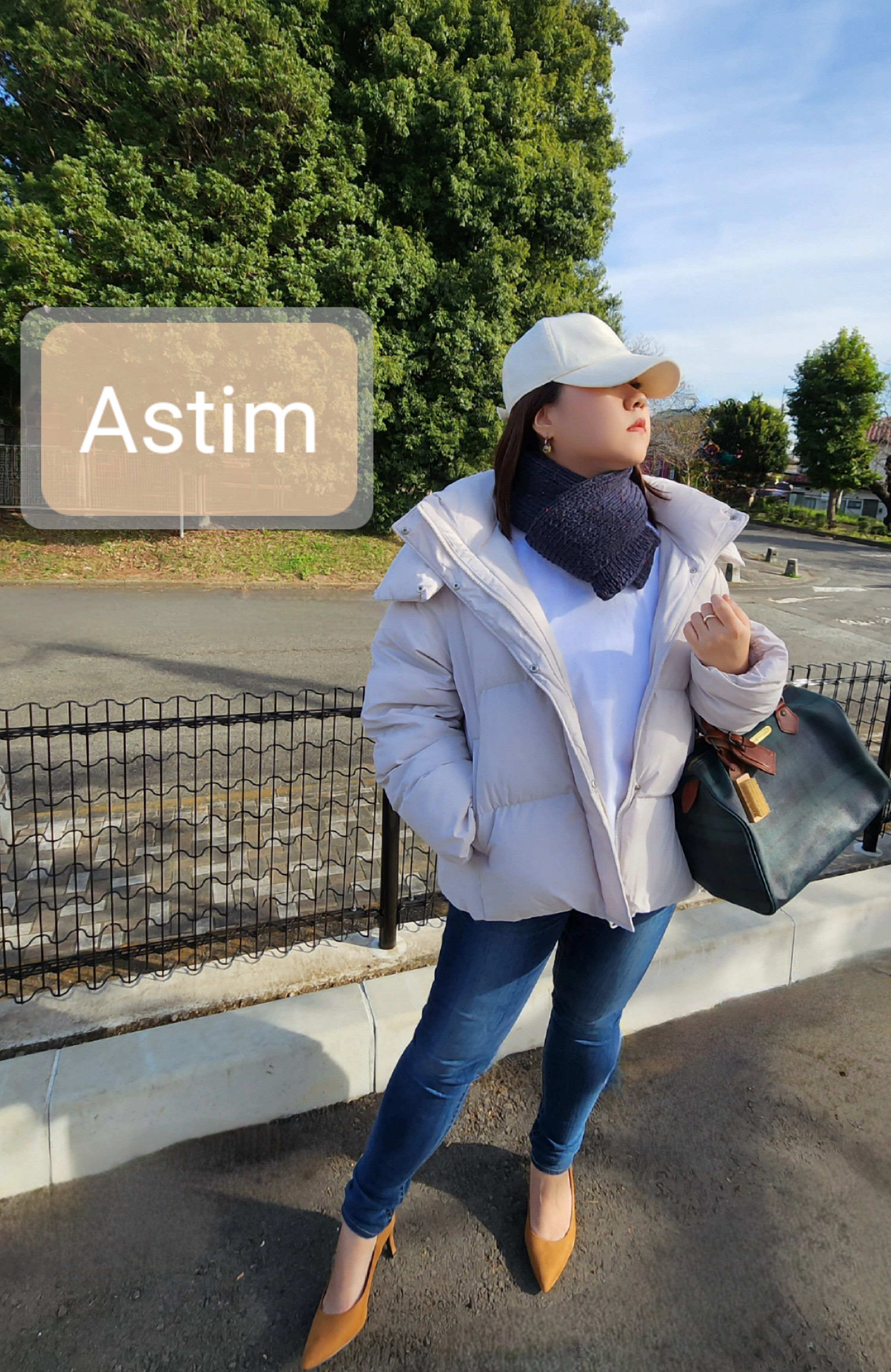 E56M【クリスマスギフト】ネイビー×カラフルネップ/ちくちくしにくい大人のコンパクトマフラー【送料無料】