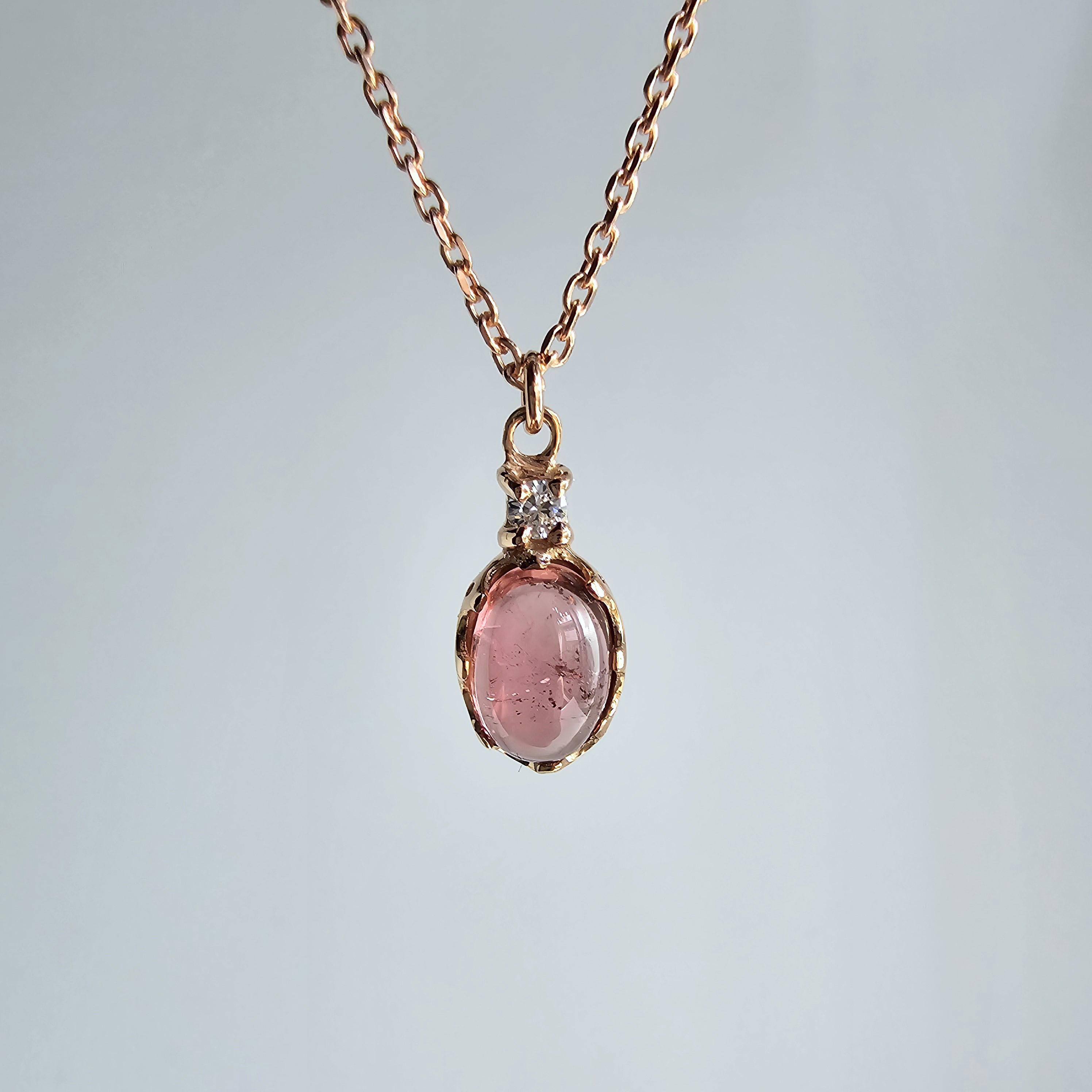 ピンクトルマリンのプチネックレス