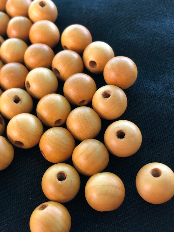 ◇ウッドビーズ（wooden beads）　榧（カヤ）9mm　10pcs 2枚目の画像