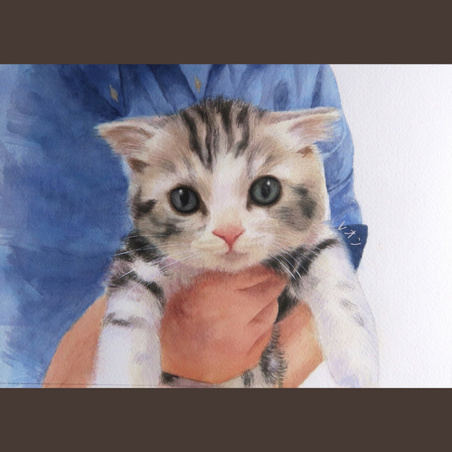 A4サイズ1匹背景つき】ペットのリアルな似顔絵 水彩画【どんな A4サイズ1匹背景つき】ペットのリアルな似顔絵 水彩画【どんな