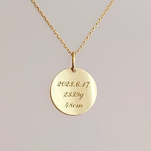 Circle 12 K10/K18 名入れ誕生日刻印 ライフログペンダントトップ