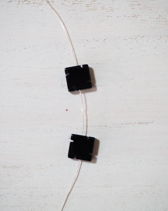 天然石 オニキス スクエアカット 12mm 2個 2枚目の画像