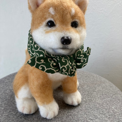 受注制作】羊毛フェルト人形 柴仔犬(お座り) 羊毛フェルト