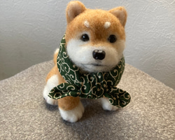 受注制作】羊毛フェルト人形 柴犬赤ちゃん(伏せ) 羊毛フェルト
