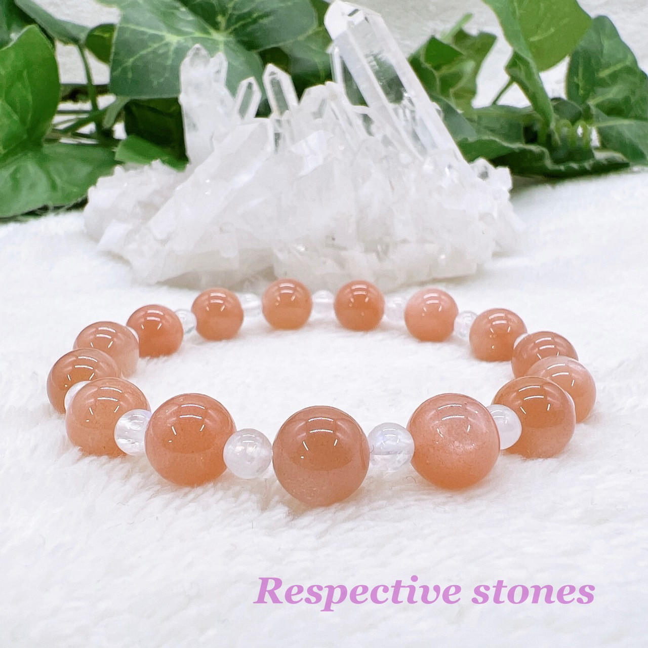 ブレスレット★コンプレックスを克服★恋愛・魅力ＵＰ♪(ダブルムーンストーン) 天然石／wbl-34