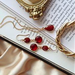 14KGF/ TEARDROP RUBY NECKLACE 6枚目の画像