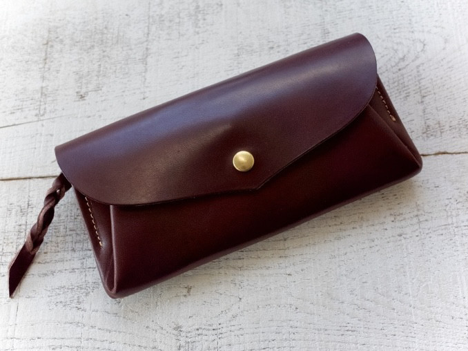 【受注製作（納期約1ヶ月半）】栃木レザー＊長財布 「series-envelope」ビターブラウン