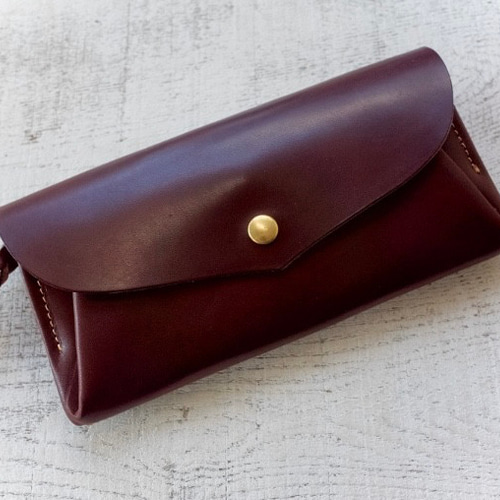 姫路レザーシュリンク】フラップロングウォレット【プルアップ】 長