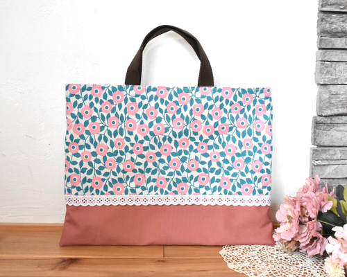 再販】✳︎入園入学レッスンバッグ✳︎お花柄✳︎お稽古バッグ