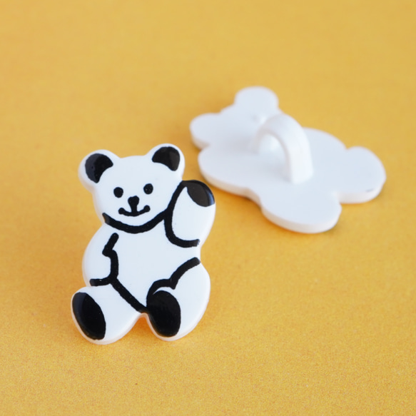 (3個) 14mm 白くまボタン フランス製 ＊ 子ども服 入園 クマ 2枚目の画像