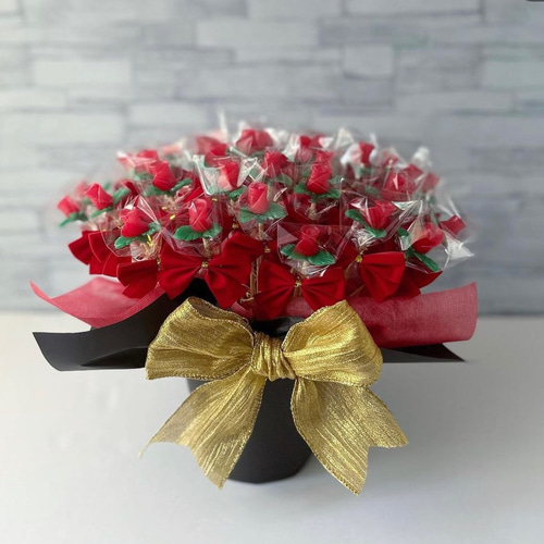 赤りぼんつき☆ミニバラキャンディー40本(豪華バージョン