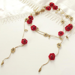 150cm lariette“玫瑰珍珠”紅色&amp;米色蕾絲玫瑰色 第3張的照片