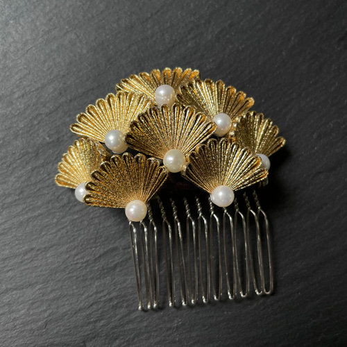 つまみ細工】金の松(淡水パール) かんざし 花暦ぴりか 通販 5161228