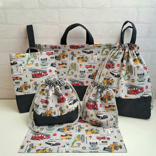 リアル働く車イエロー！！幼稚園小学校入園入学6点セット！ No.10