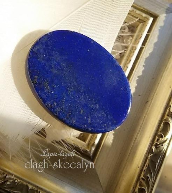 【SALE】ラピスラズリ｜Lapis-lazuli｜オーバル型｜天然石ルース｜マクラメ編み｜ワイヤーワーク 4枚目の画像