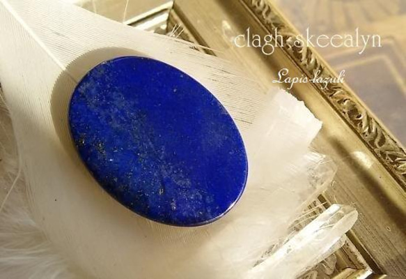 【SALE】ラピスラズリ｜Lapis-lazuli｜オーバル型｜天然石ルース｜マクラメ編み｜ワイヤーワーク 1枚目の画像