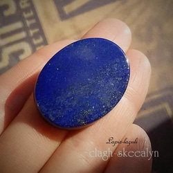 【SALE】ラピスラズリ｜Lapis-lazuli｜オーバル型｜天然石ルース｜マクラメ編み｜ワイヤーワーク 2枚目の画像