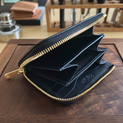 Piecewrks お札を折らない栃木サドルL字ファスナーミニウォレット 受注製作お札を折らない栃木サドルL字ファスナーミニウォレット