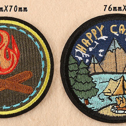 1枚 焚き火 ファイヤー キャンプ ワッペン アップリケ 刺繍 アイロン接着 アイロンワッペン デザイン選択自由 1枚目の画像