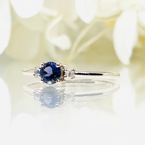 再販x9] 10金・18金・プラチナ 高品質アイオライトとブルートパーズの