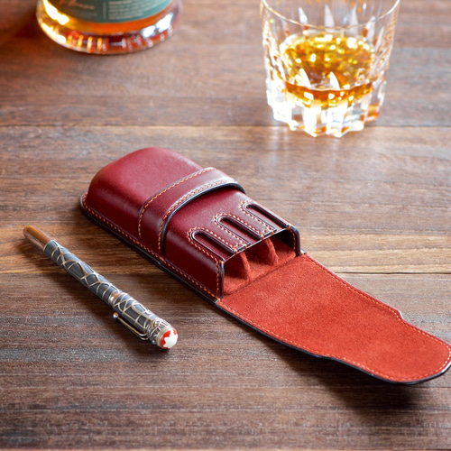 3本挿し万年筆ケース カラーオーダー ペンケース 革小物yoshii 通販