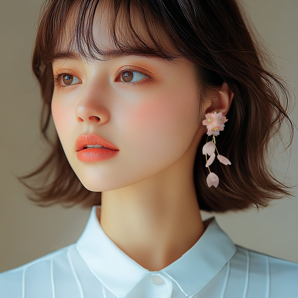 2way : 桜舞うピアス/イヤリング 1枚目の画像