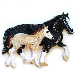 アップリケワッペン 馬の親子 ホース　1196　乗馬 2枚目の画像