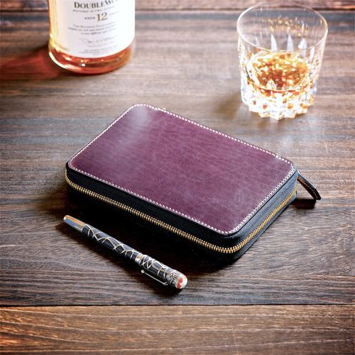 ラウンドファスナー万年筆ケース 5本挿し カラーオーダー ペンケース