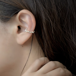 SV925 つる耳クランプ不規則なハグ耳リング軟骨耳ボタン 5枚目の画像