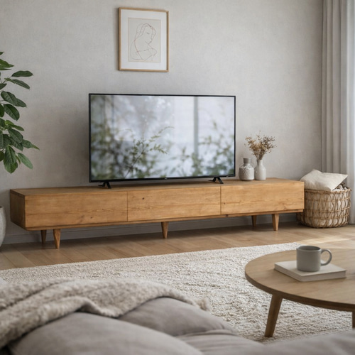 無垢】テレビボード 180㎝ オーク色 北欧 無垢材 テレビ台・テレビ