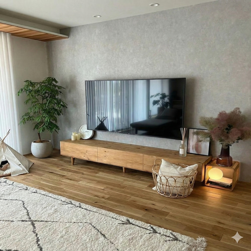 無垢】テレビボード 180㎝ オーク色 北欧 無垢材 テレビ台・テレビ