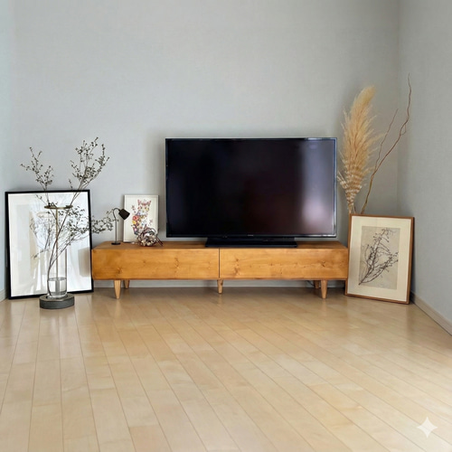 無垢】テレビボード 180㎝ オーク色 北欧 無垢材 テレビ台・テレビ