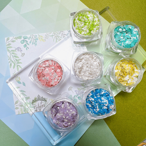 大容量7色セット 極薄レジン 封入フレーク 673＃/レジン 素材 /レジン 