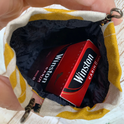 片手で開く バネポーチ ロングタバコ iQOS ポーチ 移動ポケット マスク