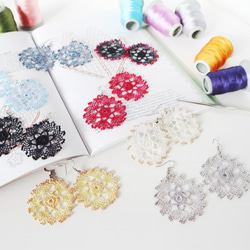 OYA Needlelace earrings [CRYSTAL] Baby Blue 第3張的照片