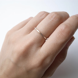 K18YG×silver950/ratio texture ring 第4張的照片