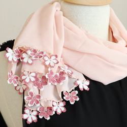 [Resale] OYA chiffon shawl [SAKURA] Baby Pink 第2張的照片